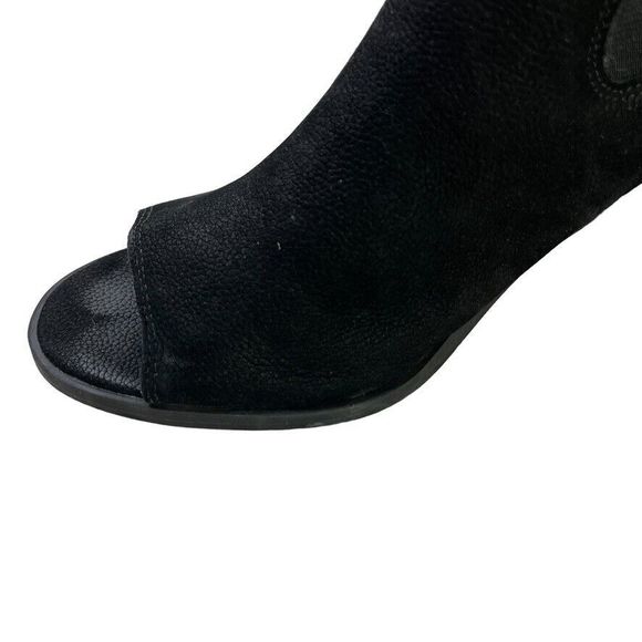 Lucky Brand Womens Kassidy Open Toe Block Heel Ankle Boots Booties Leather 7.5 - Picture 5 of 16